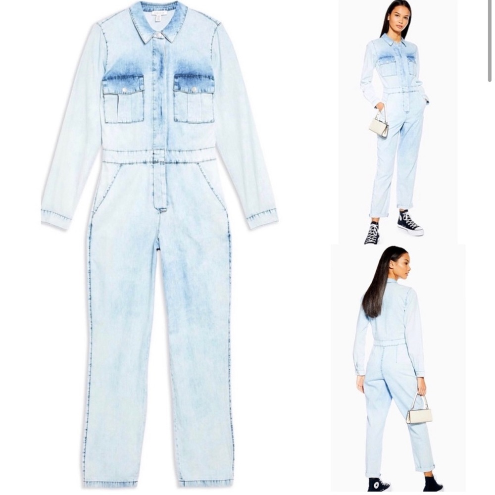 TopShop Soft Denim Jumpsuit - Picture 1 of 6